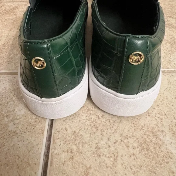MICHAEL Michael Kors Forest Green Embossed Slip-On Loafers - Picture 5 of 6